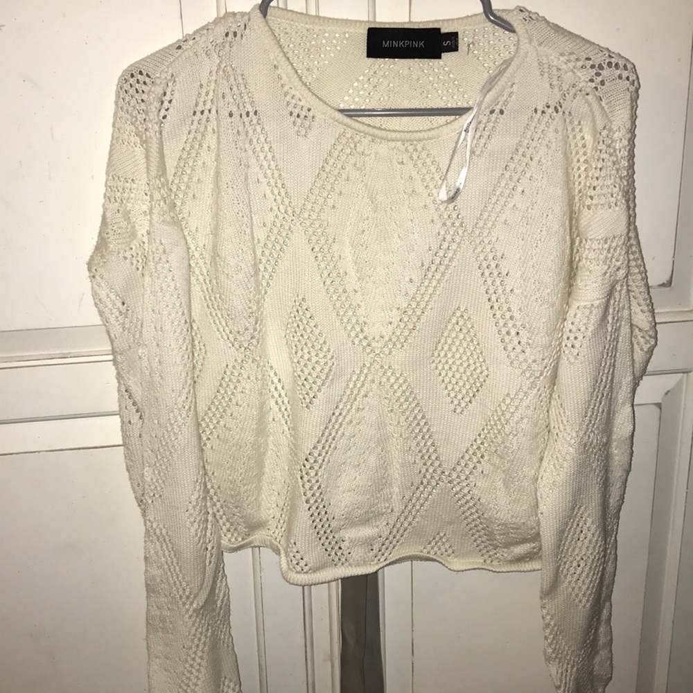 Long sleeve mink pink cropped sweater size small